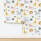 Whimsical Animals Scandi Kids Baby Playroom Jungle Leopard Giraffe Zebra Monkey Lion Palm Safari Zoo Novelty Hand Drawn Dots Nursery Nature Custom Pre-pasted Wallpaper by Spoonflower Pre-Pasted Wallpaper 2FT Wide